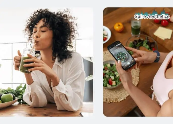 Image of woman looking into her diet and fat freezing Kensington and Chelsea to improve her health