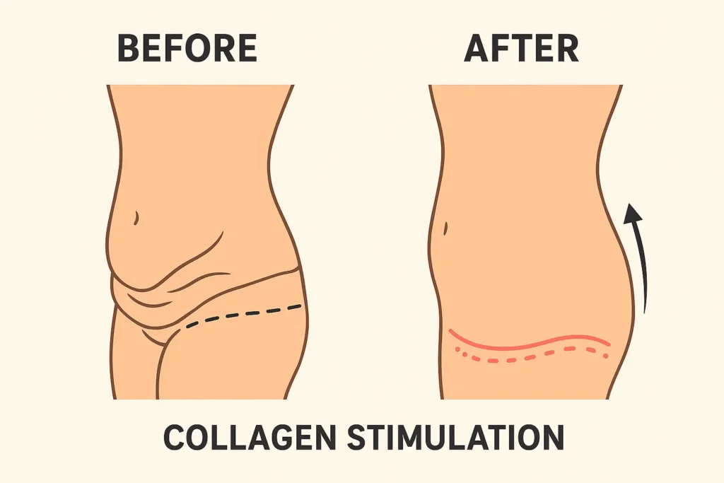 Before and after results for sagging skin after weight loss injections Kensington and Chelsea