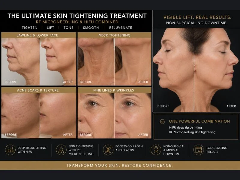 Results of combined treatment for the ultimate skin tightening treatment Kensington and Chelsea